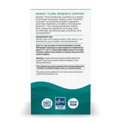 Nordic Naturals Nordic Flora Probiotic Comfort - 30 Capsules - 13 Probiotic Strains w/ 15 Billion Cultures - Supports Regularity & Digestive Comfort, Alleviates Bloating Nordic Naturals