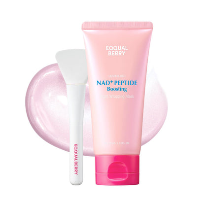 EQQUALBERRY NAD+ Peptide Boosting Night Wrapping Mask | Easy Peel Off Overnight Facial Mask for Face, Neck Lifting & Firming | Glowing Glass Skin | Korean Skin Care, 2.53 fl.oz EQQUALBERRY