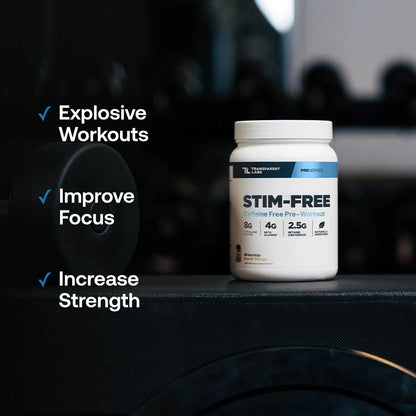 Transparent Labs Stim-Free Pre-Workout - Caffeine & Stim Free Pre Workout Powder for Men and Women with Beta Alanine Powder, Citrulline Malate, & elevATP - 30 Servings, Strawberry Lemonade Transparent Labs
