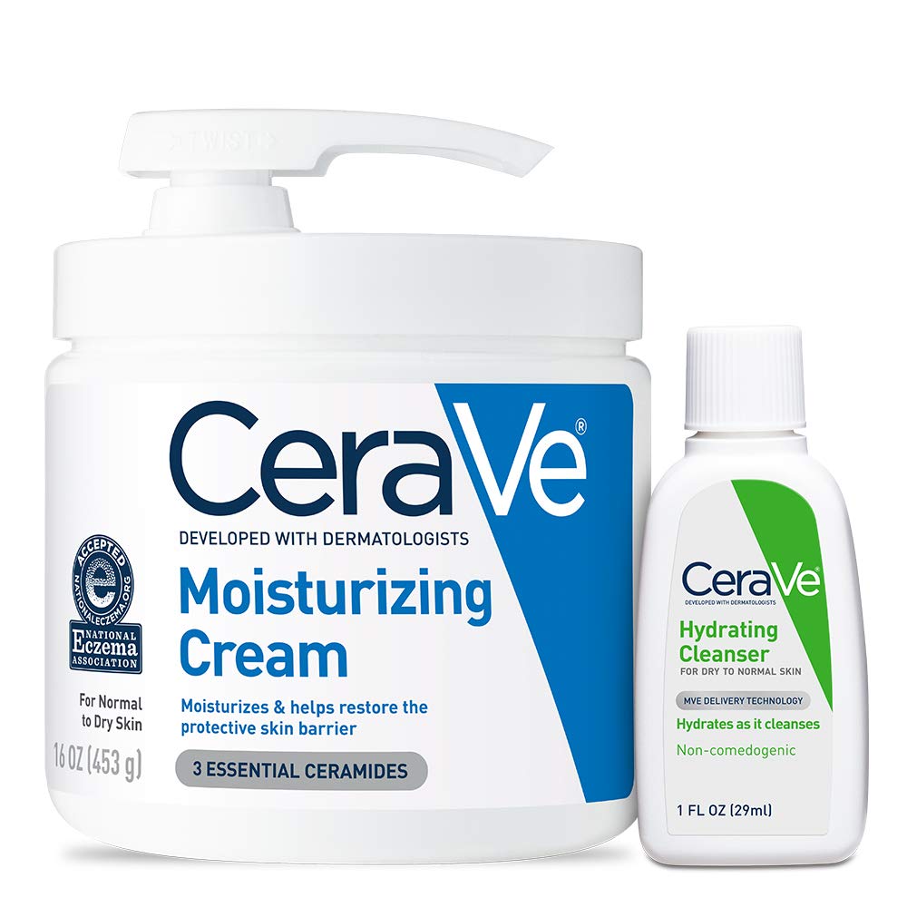 CeraVe Moisturizing Cream & Hydrating Facial Cleanser Set for Dry Skin CeraVe