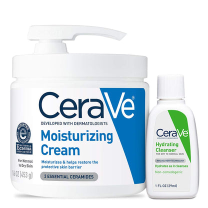 CeraVe Moisturizing Cream & Hydrating Facial Cleanser Set for Dry Skin CeraVe