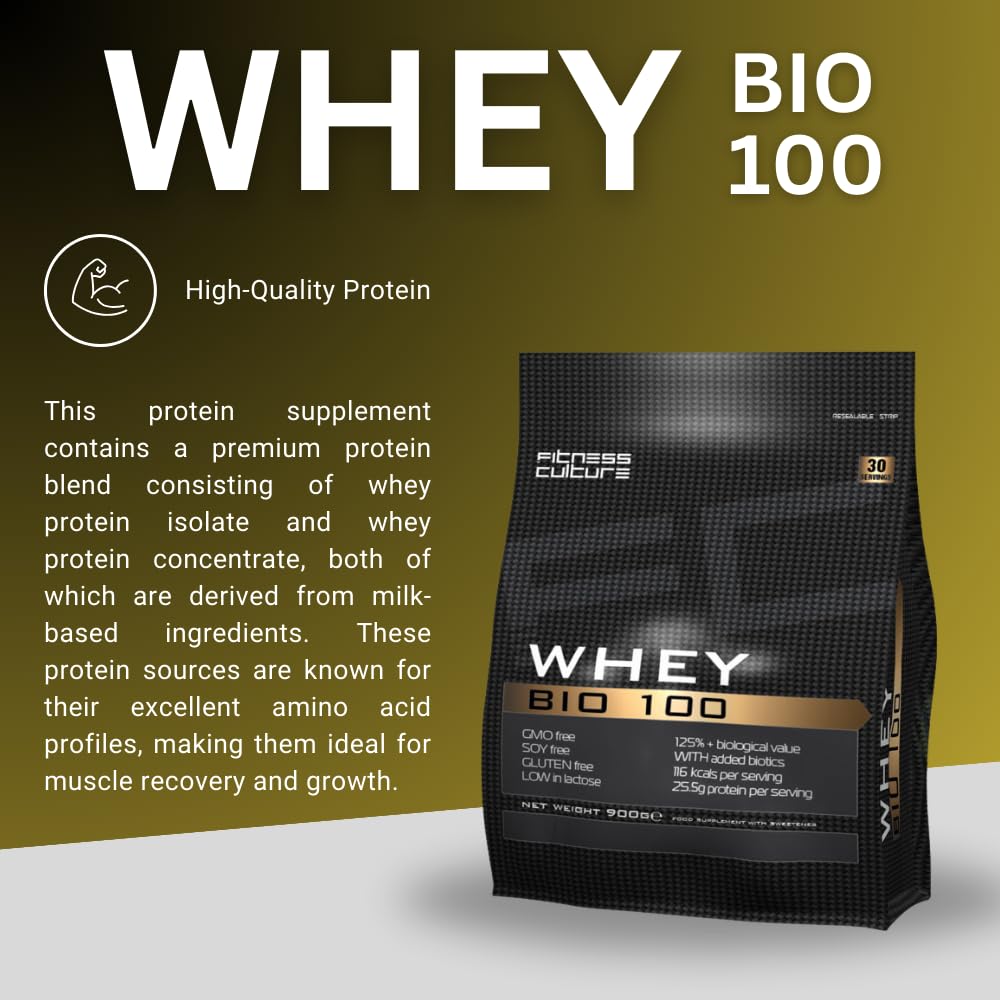 Fitness Culture Whey Bio 100 Whey Protein Powder with Pre and Pro Biotics Raspberry Flavour My Store buy australia supplements