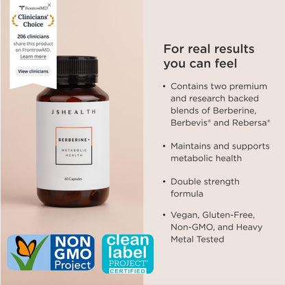 JSHealth Supplement with Berbevis for Metabolic Health Support. Higher Strength for Blood Sugar Already in the Normal Range and Body Composition JSHealth