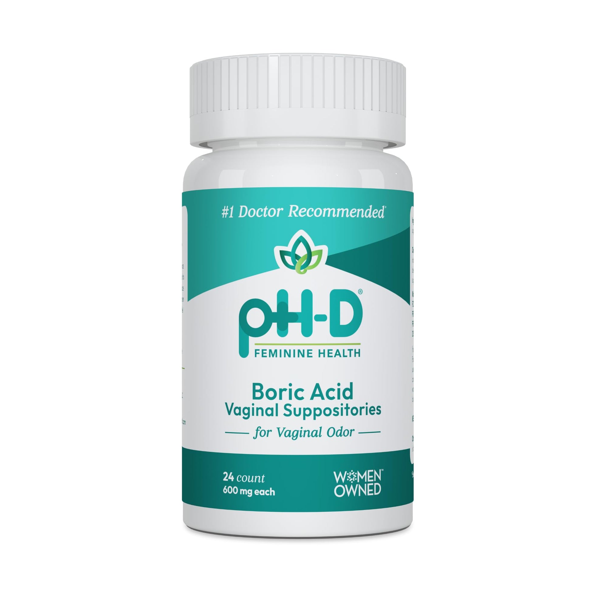 pH-D Feminine Health - 600 mg Boric Acid Suppositories - Woman Owned - for Vaginal Odor Use - 24 Count pH-D Feminine Health Support buy australia supplements