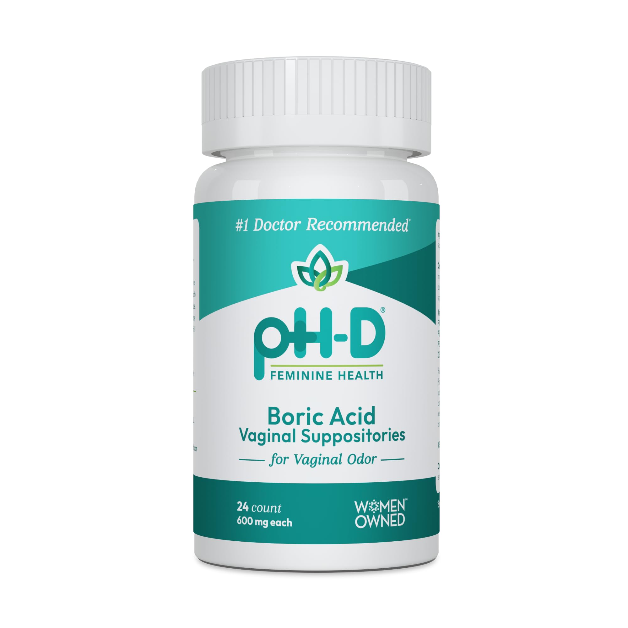 pH-D Feminine Health - 600 mg Boric Acid Suppositories - Woman Owned - for Vaginal Odor Use - 24 Count pH-D Feminine Health Support buy australia supplements
