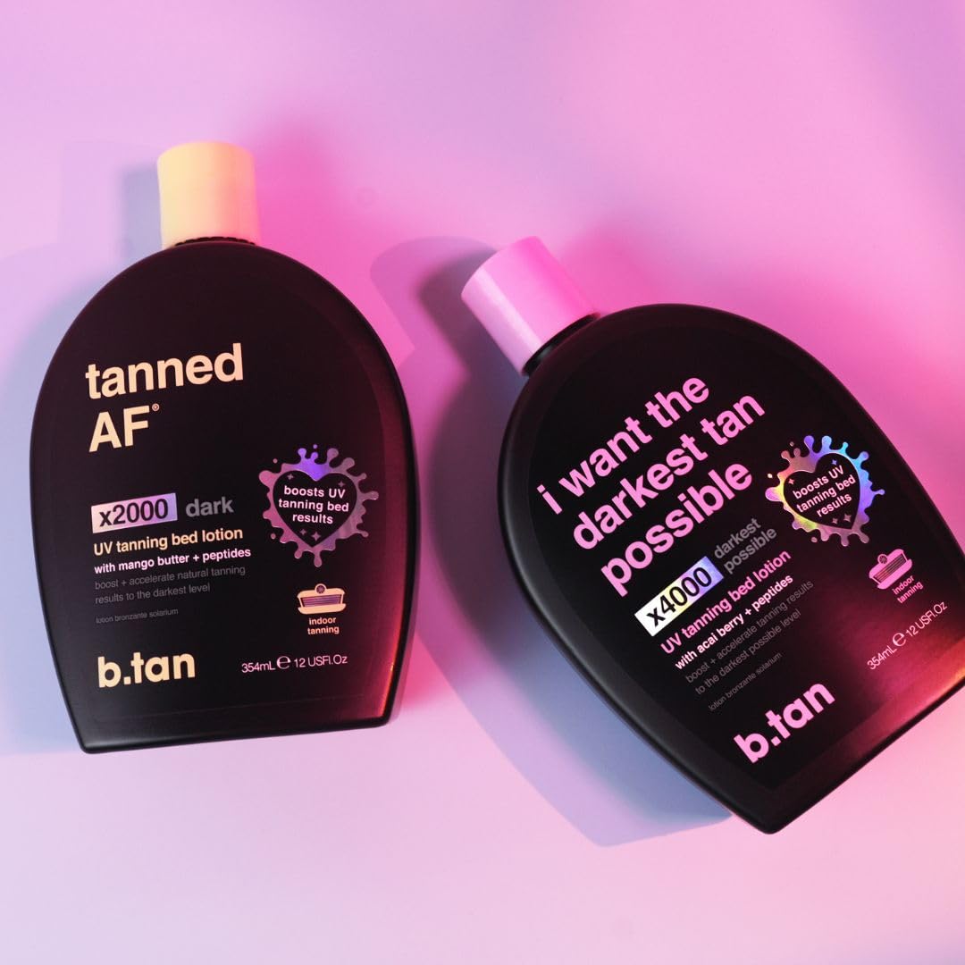 b.tan UV Tanning Bed Lotion - Extreme Dark Tinted Tan Accelerator B.TAN