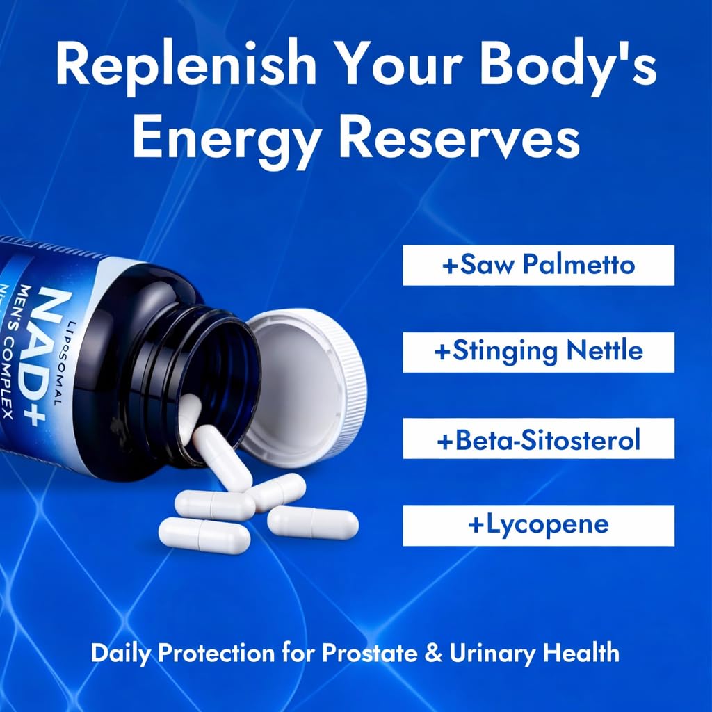 Aureph Vantique Men's NAD+ Supplement with Resveratrol, CoQ10, L-Citrulline & Lycopene - Nitric Oxide Support, Prostate Care, Anti-Aging, Stamina & Cellular Energy Boost 60 Capsules Aureph buy australia supplements