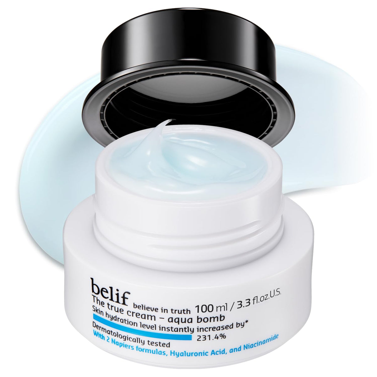 belif Aqua Bomb – Lightweight Gel Moisturizer with Niacinamide, Hyaluronic Acid & Squalane | 72H Hydration + Cooling Effect, Korean Skincare (3.3 fl oz) belif