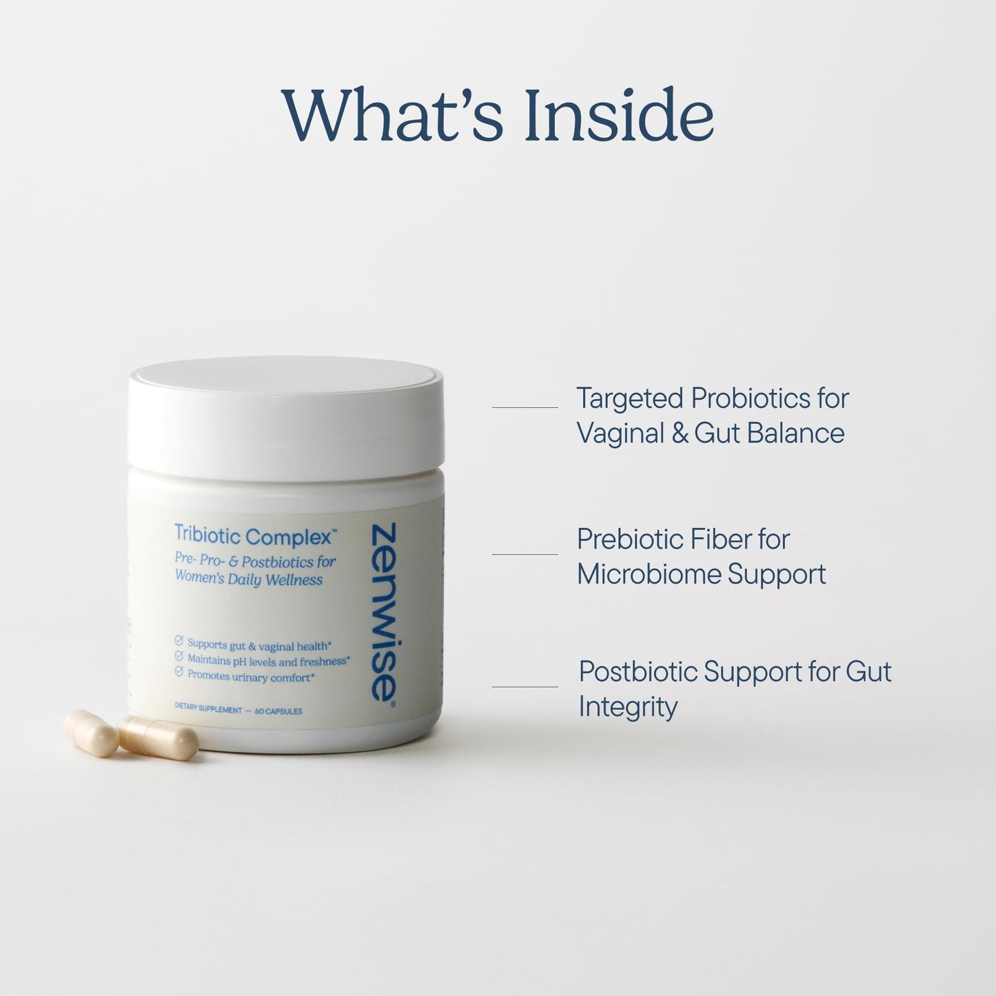 Zenwise Health Womens Triobiotic Complex Supplement for Digestive, Gut Flora & Vaginal Health - Daily Probiotics for Women with Digestive Supports Zenwise Health