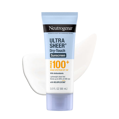 Neutrogena Ultra Sheer Dry Touch Sunscreen Lotion, Max SPF 100+, 3 fl. oz Neutrogena