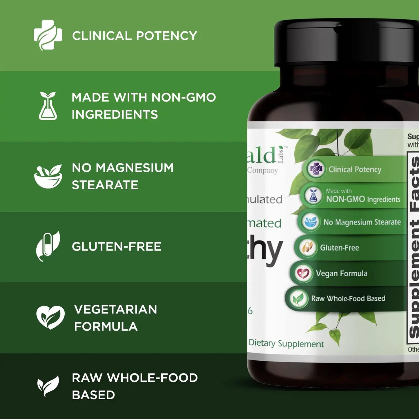 EMERALD LABS B-Healthy - Vegan Vitamin B Complex - Includes Methylated Folic Acid & Full Spectrum B Vitamins - Supports Immune, Brain & Heart Health EMERALD LABS