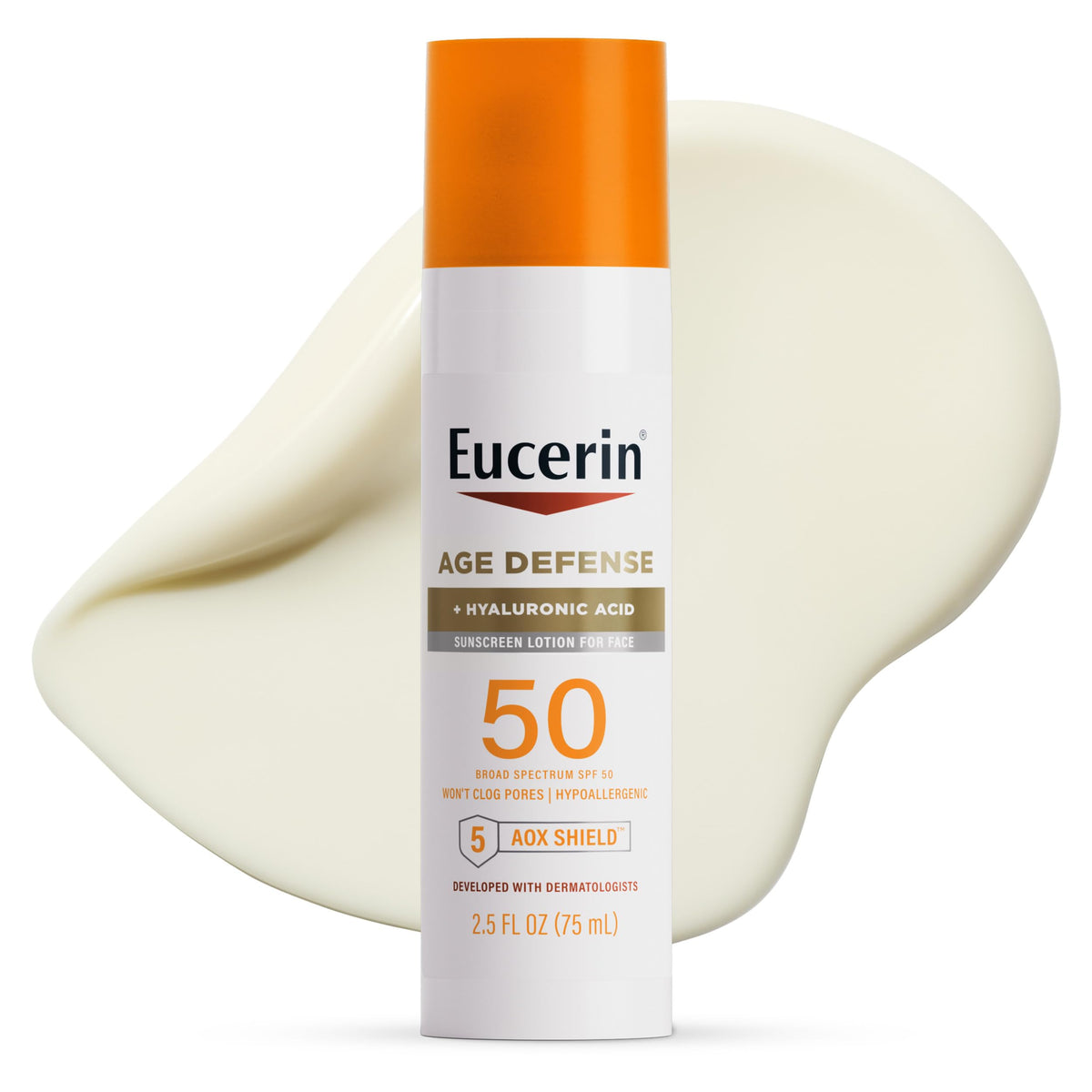 Eucerin Sun Age Defense Face Sunscreen Lotion SPF 50, 2.5 FL OZ Eucerin