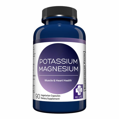 MD. Life Potassium Magnesium Supplement - 90 Capsules - Magnesium Potassium Supplement - High Absorption Complex MD.LIFE