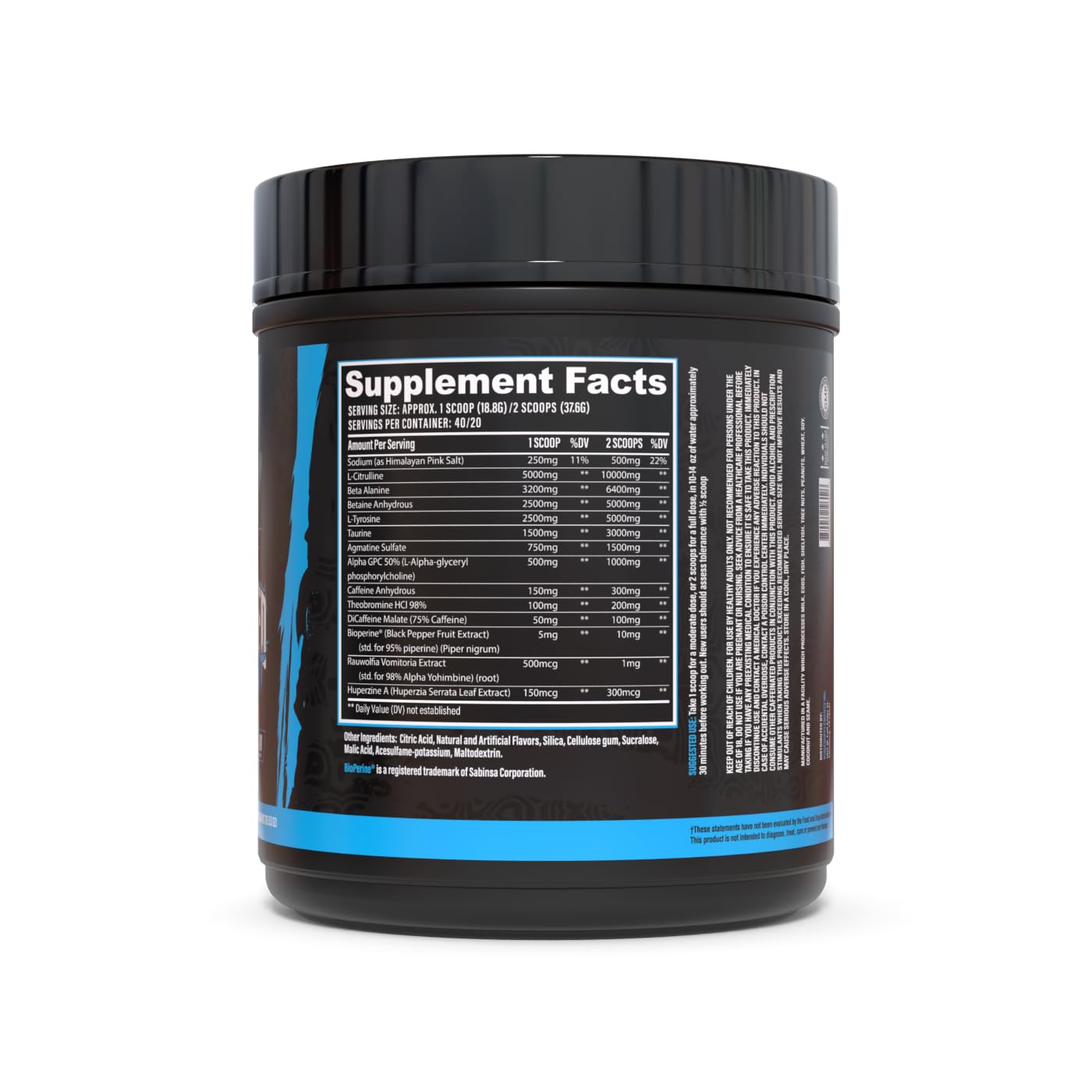Wrecked Pre Workout Powder, Advanced Formula, Boosts Energy, Focus, Pumps & Performance, 10g L-Citrulline, 6.4g Beta Alanine, 5g Tyrosine, 1g Alpha GPC, 375mg Fast-Acting Caffeine & More (40 Servings)