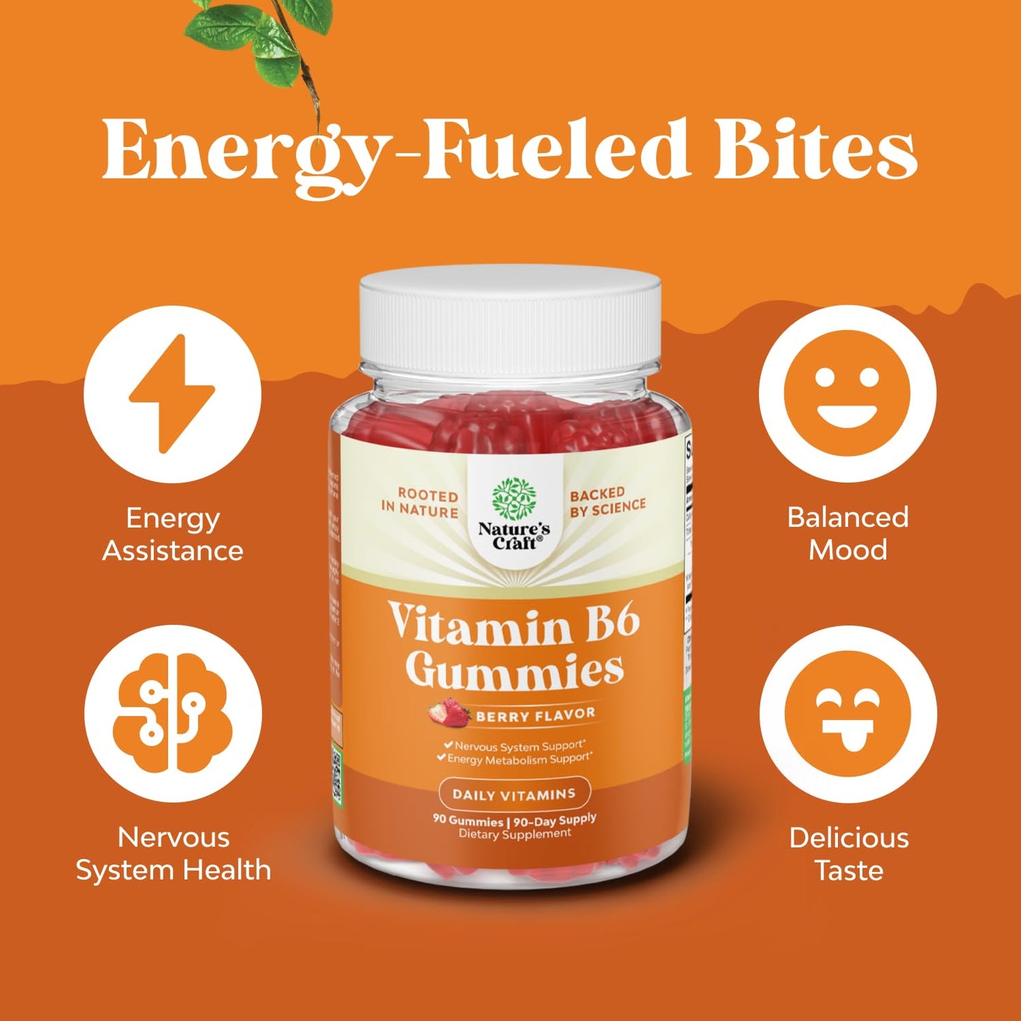 Potent Vitamin B6 Gummies for Adults - Potent Vitamin B Complex Supplements for Men & Women for Nervous System Support Mood & Immune System - Vegan Pyridoxine Chews for Energy & Metabolism - 30 Count Gsupps Australia