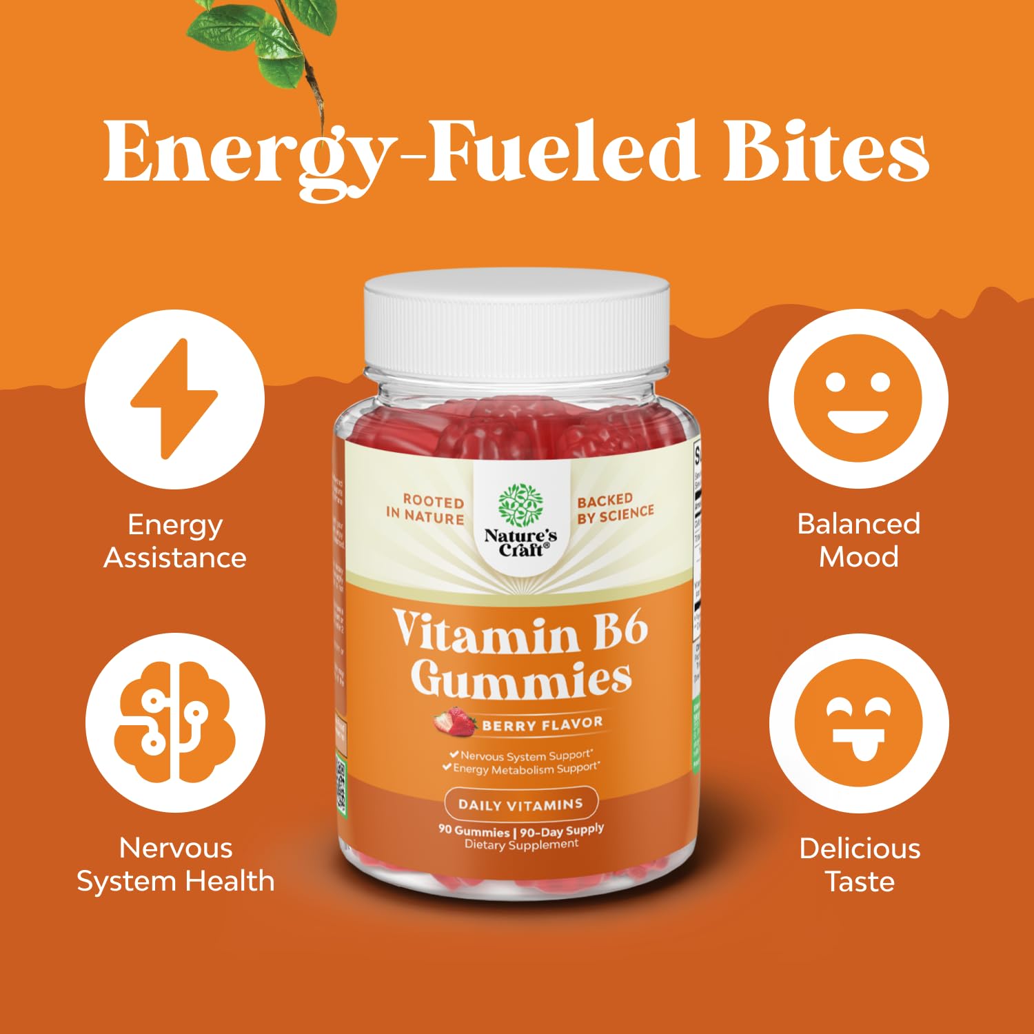 Potent Vitamin B6 Gummies for Adults - Potent Vitamin B Complex Supplements for Men & Women for Nervous System Support Mood & Immune System - Vegan Pyridoxine Chews for Energy & Metabolism - 30 Count Gsupps Australia
