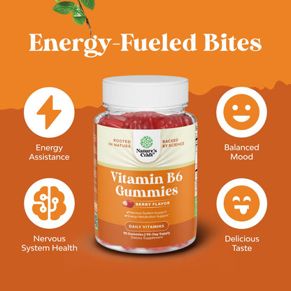 Potent Vitamin B6 Gummies for Adults - Potent Vitamin B Complex Supplements for Men & Women for Nervous System Support Mood & Immune System - Vegan Pyridoxine Chews for Energy & Metabolism - 30 Count Gsupps Australia