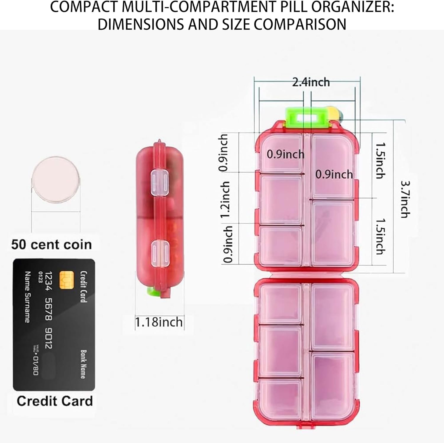 Pill Organizer with Medicine Labels Travel Daily Pill Container Mini Medication Organizer Storage Pill Organizer Travel Essentials Pill Case 7 Day (Pink & 161 Lables) iouwei buy australia supplements