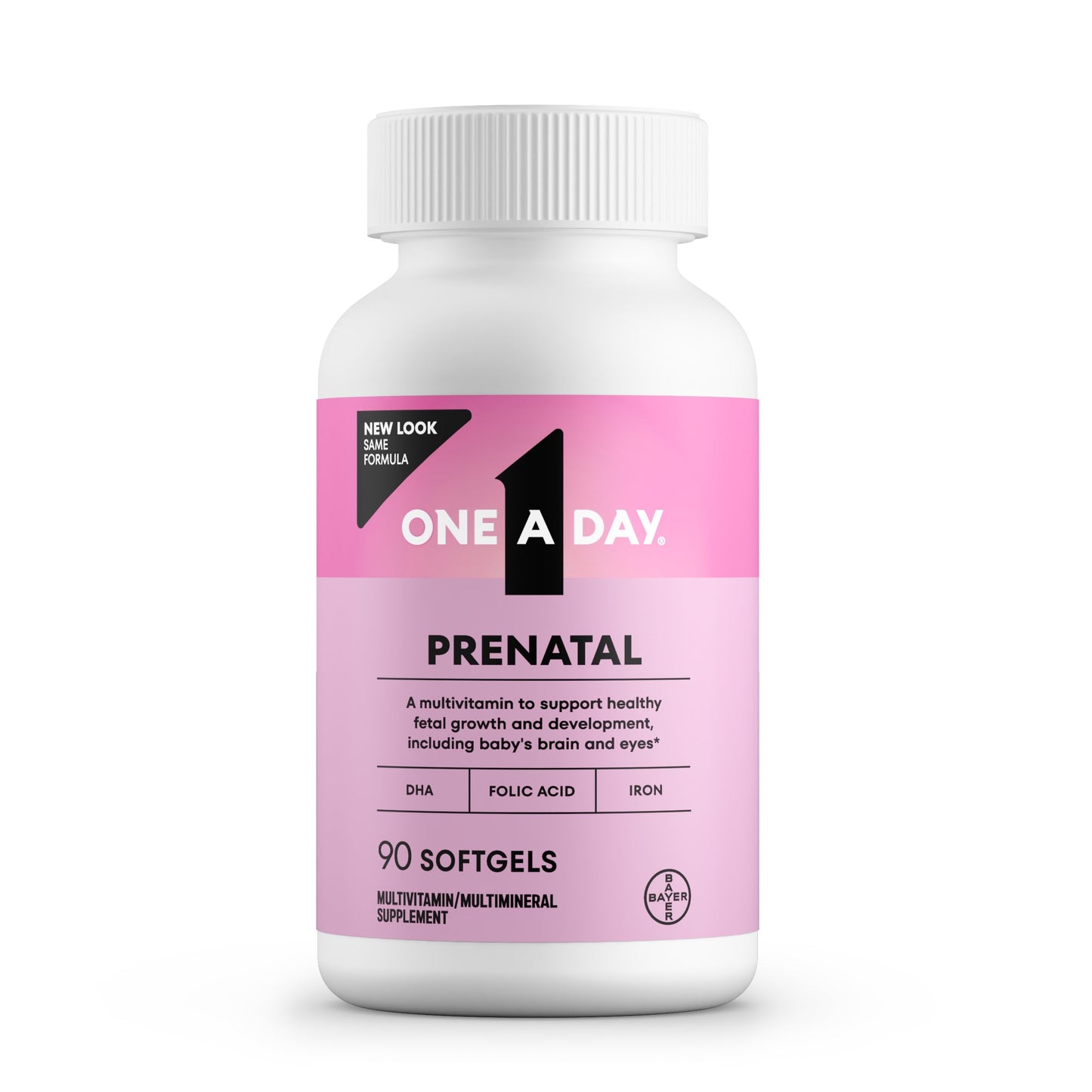 One A Day Prenatal Vitamins- Folic Acid, Iron, Omega- 3 (DHA), Pregnancy Vitamins for Women, Prenatal Multivitamin for Mom and Baby Support ONE A DAY