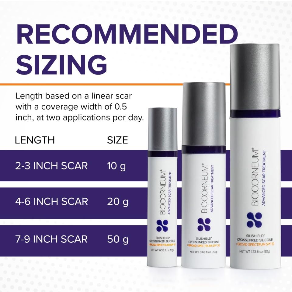Biocorneum Silicone Scar Gel with SPF 30, Fast-Drying Scar Cream, 10g BIOCORNEUM