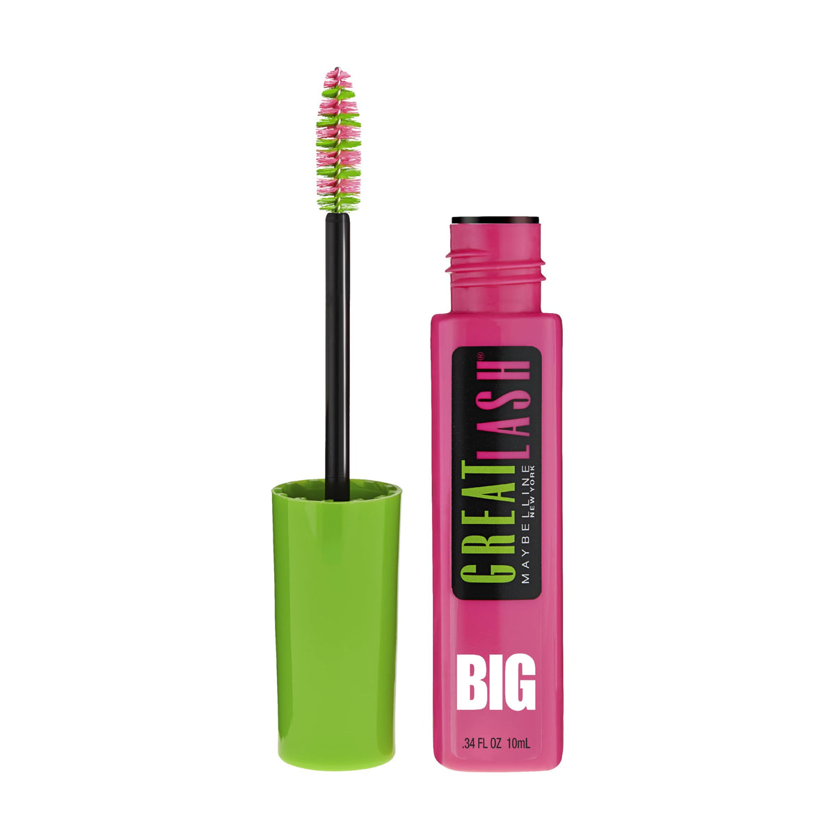 Maybelline Great Lash BIG Washable Mascara, Volumizing, Thickening, Lengthening Mascara, Brownish Black, 1 Count MAYBELLINE