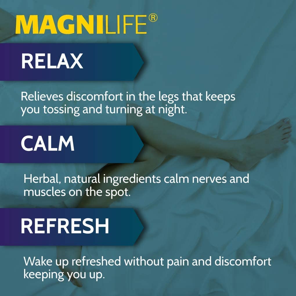 MagniLife Relaxing Leg Cream PM, 4 Oz, Homeopathic Nighttime Pain Reliever & Sleep Aid with Lavender & Magnesium, Non-Greasy Deep Penetrating Cream for Restless Legs & Discomfort MagniLife buy australia supplements