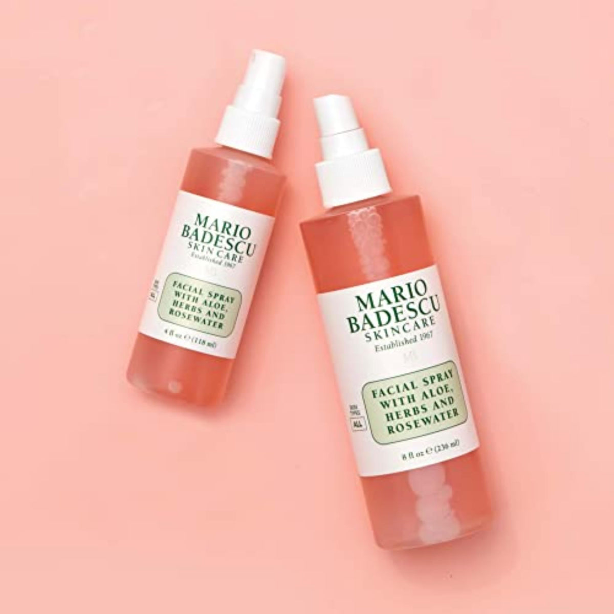 Mario Badescu Facial Spray with Aloe, Herbs and Rose Water for All Skin Types, Face Mist that Hydrates, Rejuvenates & Clarifies, 4 FL OZ Mario Badescu
