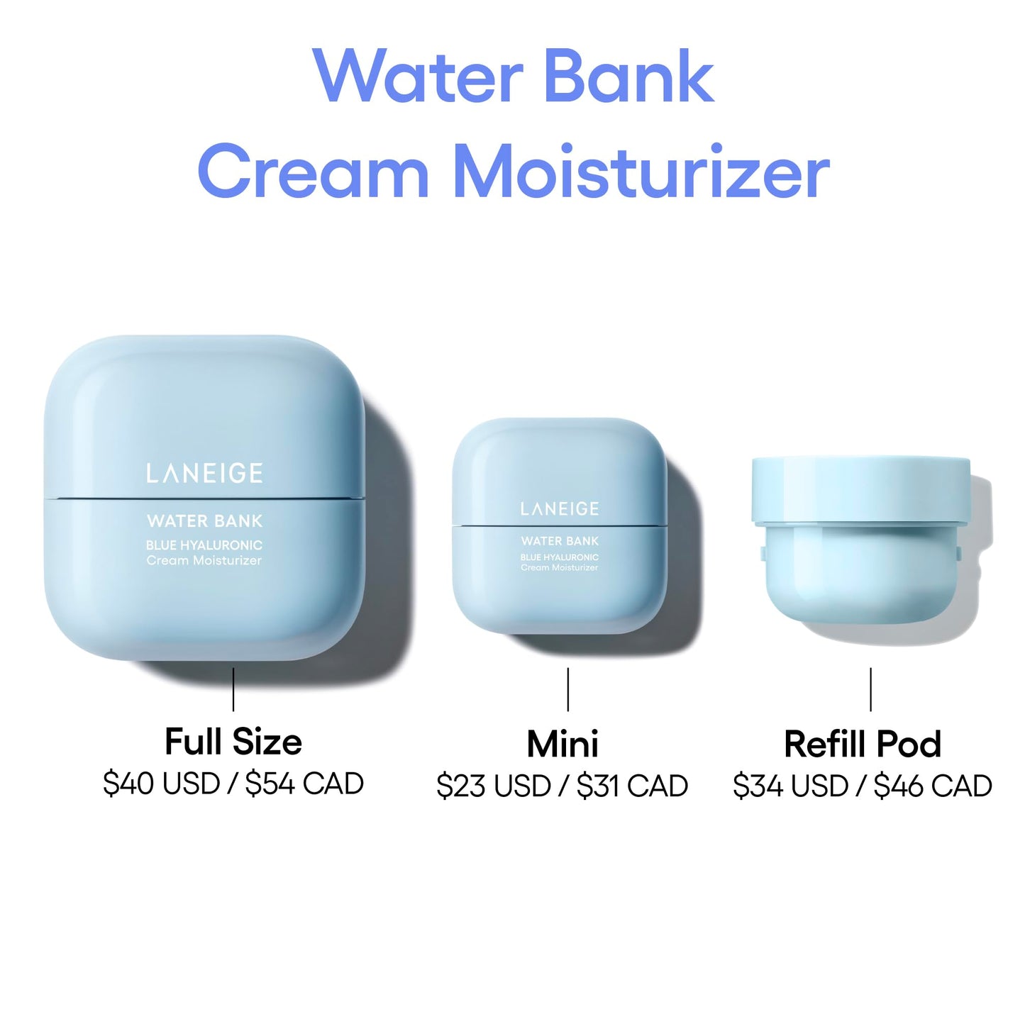 LANEIGE Water Bank Blue Hyaluronic Cream Moisturizer: Hydrating Korean Face Cream with Squalane & Ceramide LANEIGE