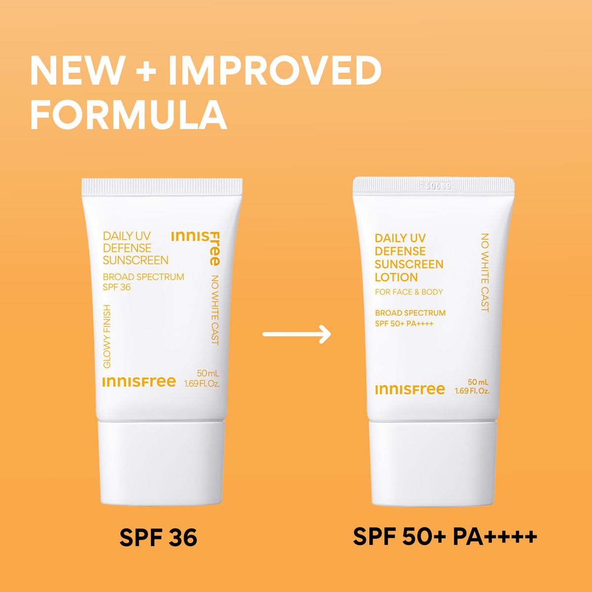 innisfree Daily UV Defense Sunscreen SPF 50+ PA++++, Korean Face & Body Sunscreen, Invisible Finish, Broad Spectrum, No White Cast, Lightweight, Hydrating, Available in Gift Sets & Jumbo innisfree