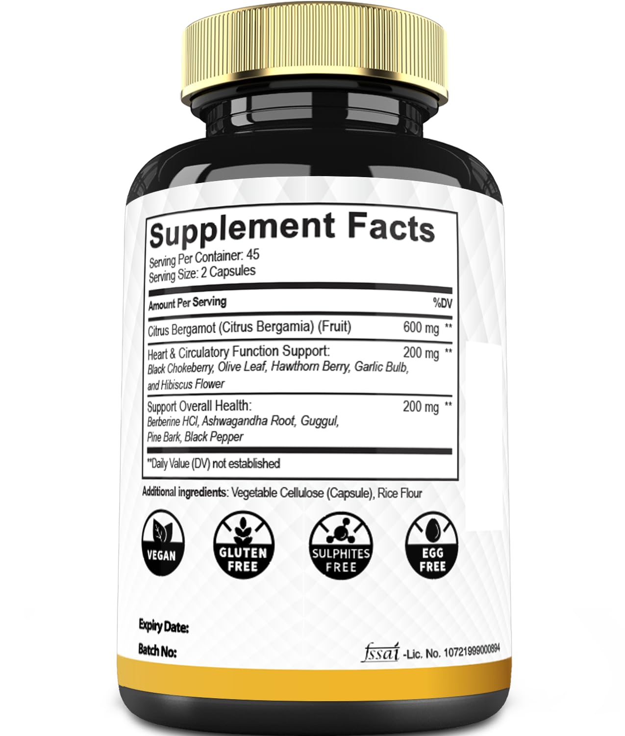 Mecisco 11 in 1 Citrus Bergamot Supplement 1000mg with Black Chokeberry, Berberine HCl & More - 90 Capsules - Supports Heart Health, Immune System, Energy Production Mecisco buy australia supplements