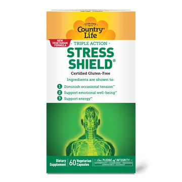 Country Life Stress Shield – Stress & Tension Relief Supplement with Ashwagandha, B-Vitamins for Energy & Emotional Well-Being, Supports Mental Clarity & Resilience, Gluten-Free, Vegan, 60 Capsules Country Life buy australia supplements