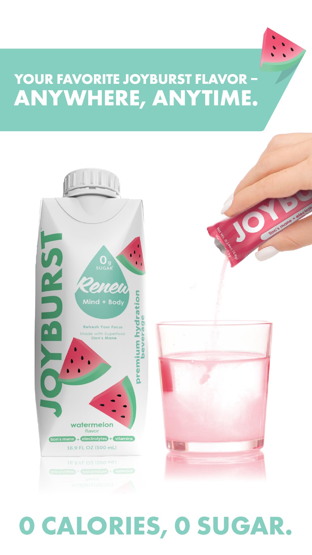Joyburst Sugar Free Electrolytes Powder Packets, Instant Hydration Drink Mix Sticks, Variety Pack (10 Watermelon, 10 Strawberry Lemonade), Rehydrate On-The-Go JOYBURST buy australia supplements