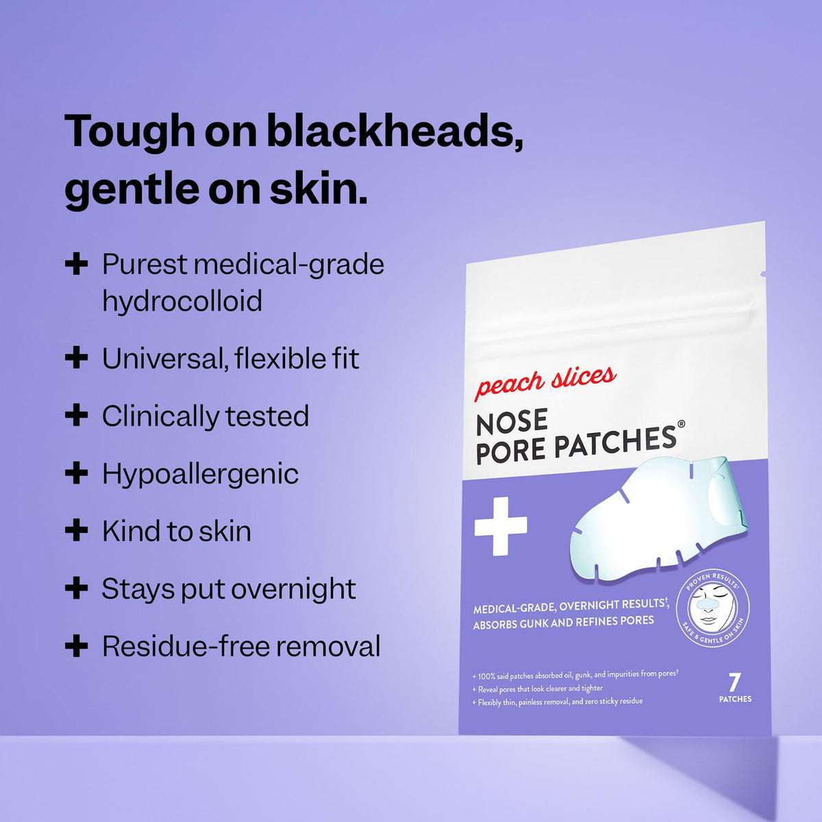 Peach Slices - Nose Pore Patches (7 ct) - Overnight Blackhead Remover - Pore Strips - Absorbs Gunk - Thin, Flexible & Painless - Hydrocolloid Patches - Vegan & Cruelty Free - Korean Skin Care & Beauty Peach Slices