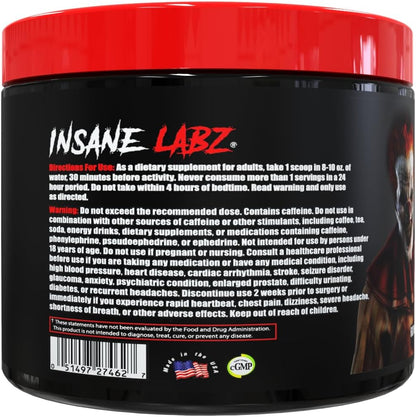 Insane Labz Psychotic Diablo Thermogenic Fat Burner for Men and Women with Grains of Paradise Theobromine Dandelion Root Extract Fueled by AMPiberry, Appetite Suppressant - 60 Servings