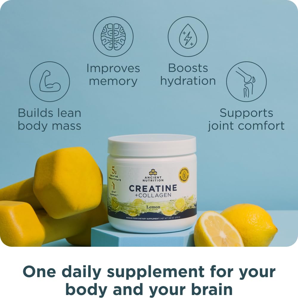 Ancient Nutrition Creatine + Collagen + Electrolytes – Muscle Strength, Lean Body Mass, Joint Comfort & Cognitive Support – Includes 5g Creatine Monohydrate for Women Ancient Nutrition buy australia supplements