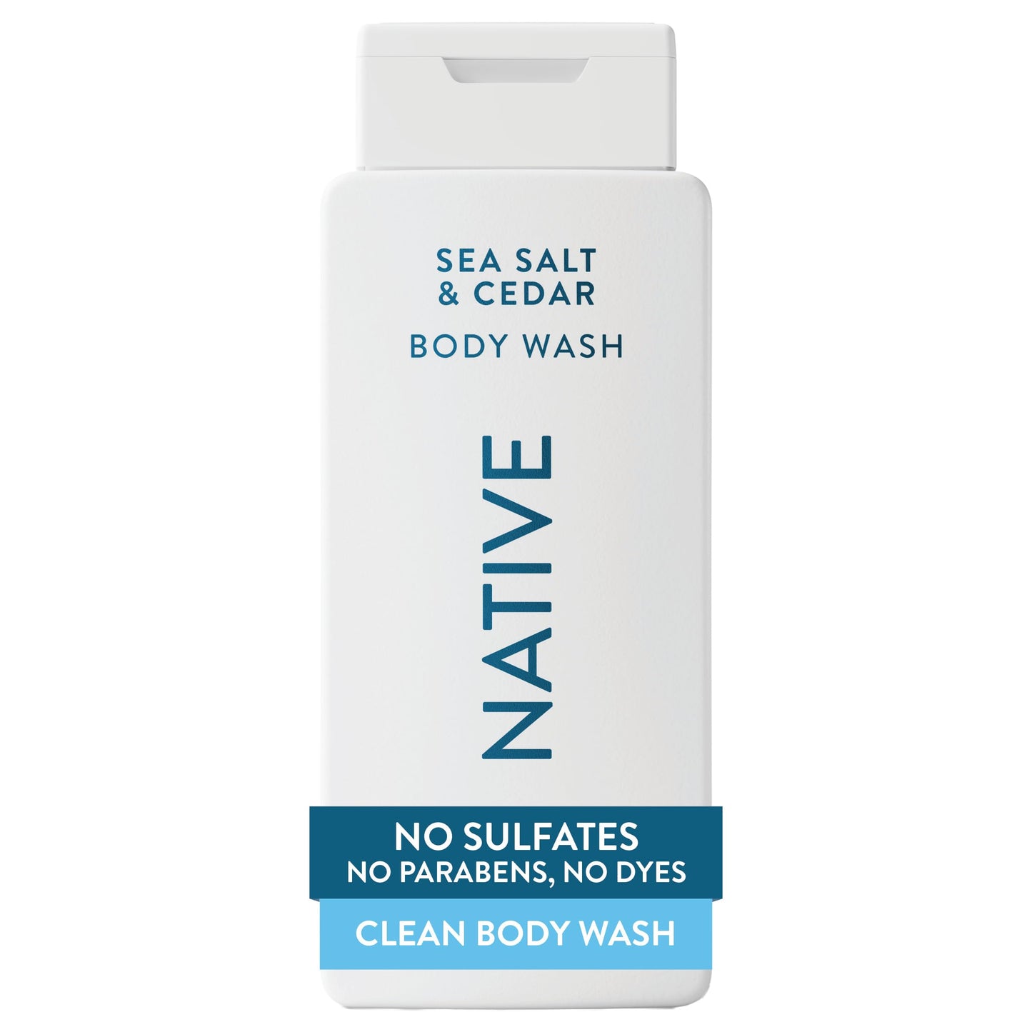 Native Body Wash Contains Naturally Derived Ingredients | For Women & Men, Sulfate, Paraben, & Dye Free Leaving Skin Soft and Hydrated | Sea Salt & Cedar 18 oz Native