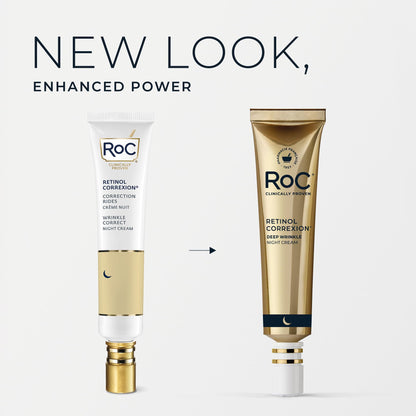 RoC Retinol Correxion Deep Wrinkle Night Cream, 1.0 oz with mineral complex RoC