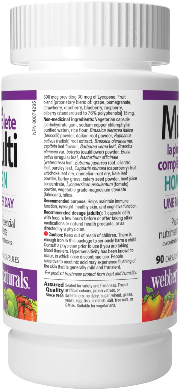 Webber Naturals Men's Most Complete Multi, 90 Vegetarian Capsules Webber Naturals buy australia supplements