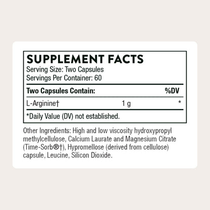 THORNE - L-Arginine - Sustained-Release - Supports Heart Health, Nitric Oxide Production, Exercise Capacity & Optimal Blood Flow* - Third-Party Certified THORNE