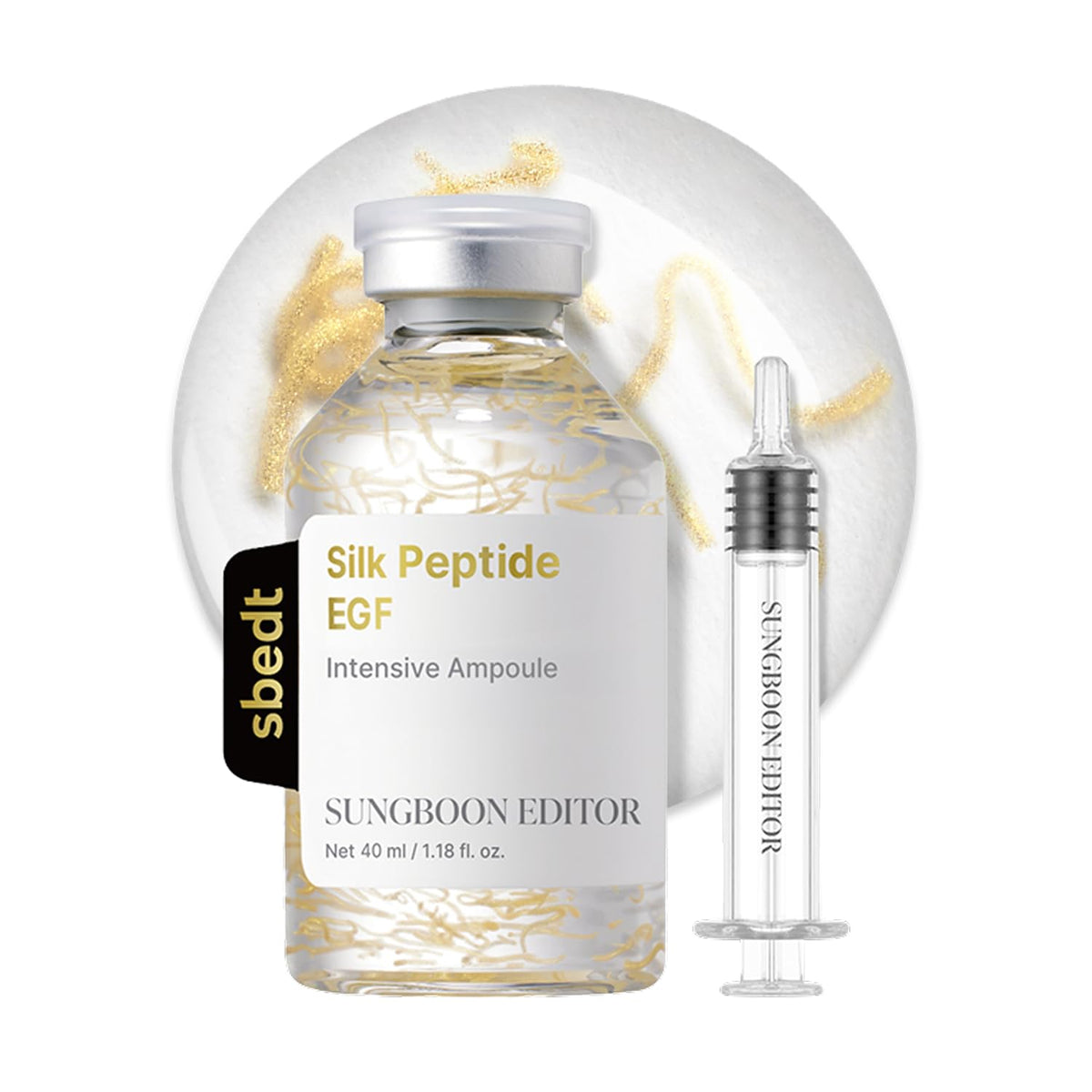 SUNGBOON EDITOR Glow Intensive Deep Collagen Silk Peptide EGF Ampoule, Copper Peptides Serum for Face with Multi Peptides, Hydrating Korean Skincare Facial Serum for Smooth-Looking Skin, 1.35 fl oz SUNGBOON EDITOR