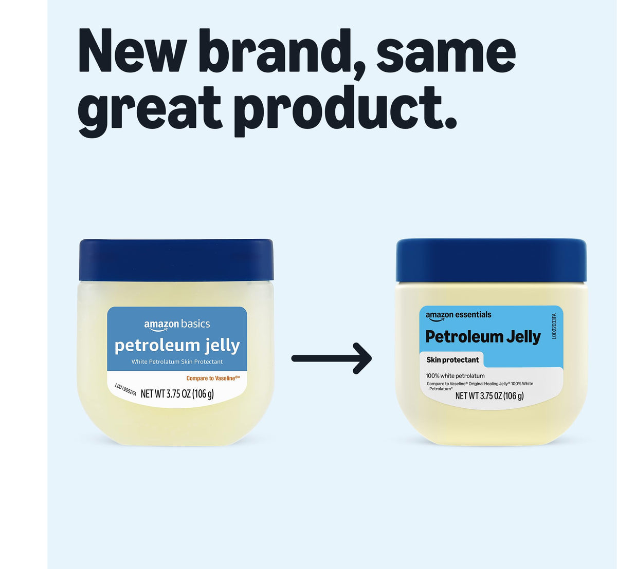 Amazon Essentials Petroleum Jelly White Petrolatum Skin Protectant, Unscented, 3.75 Ounce, 1-Pack (Previously Amazon Basics) Amazon Essentials