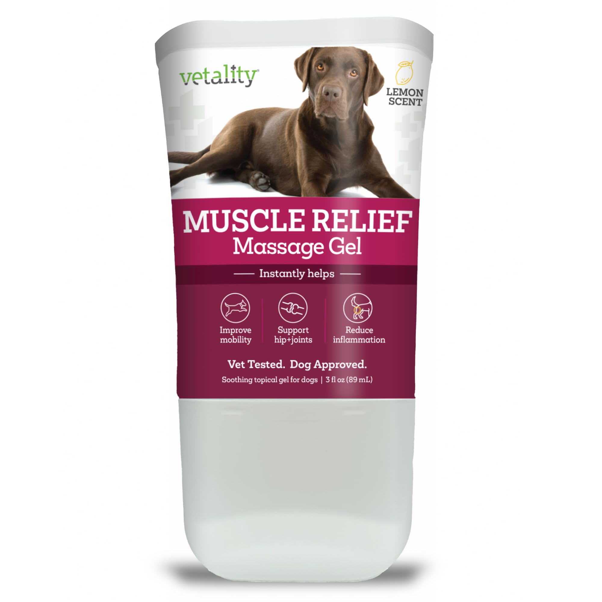 Vetality Muscle Rub Ointment for Dogs | Fast Pain Relief | Soothing Topical Anti-Inflammatory | 3 fl oz | Lemon Scent Vetality buy australia supplements