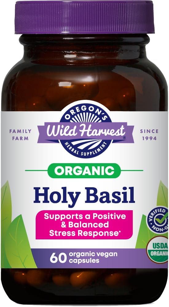 Oregon's Wild Harvest Organic Holy Basil Herbal Supplement, 60 Count Gsupps Australia