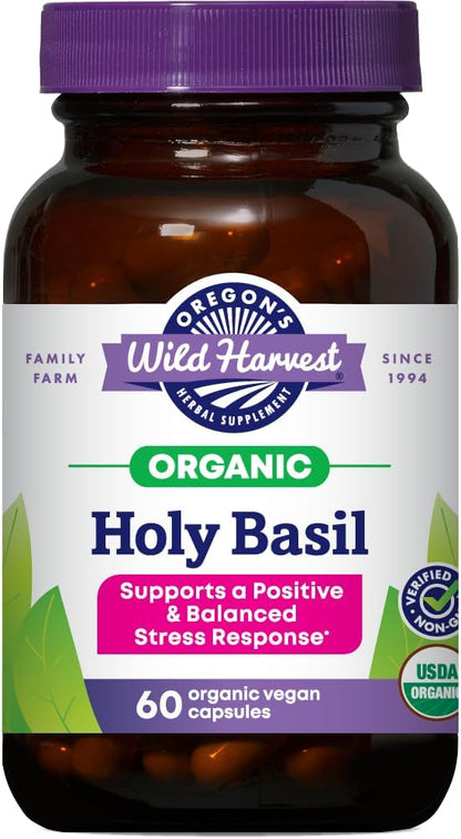 Oregon's Wild Harvest Organic Holy Basil Herbal Supplement, 60 Count Gsupps Australia