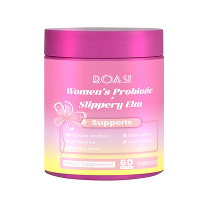 Boasi Women's Probiotics Slippery Elm Gummies,Her Juicy PH Balance,Vaginal Feminine Probiotics Pineapple Gummies,Digestive,Immune Health Boasi