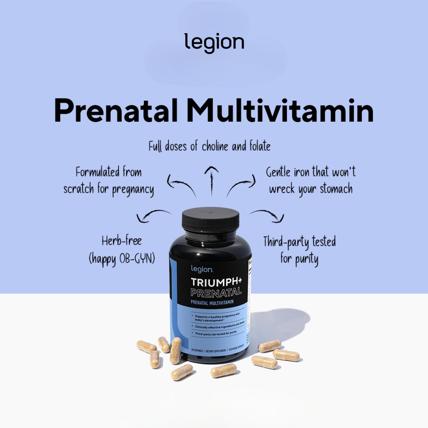 LEGION Triumph Men's Sport Vitamin - Complete Multivitamin for Men - Daily Vitamins for Men to Boost Health and Performance - Men's Multivitamin with 21 Vitamins & Minerals - 30 Servings