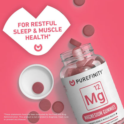 Magnesium Citrate Gummies 600 mg for Adults – High Absorption Supplement for Cramps, Muscle Recovery, Sleep, Bone, and Energy Support – Non-GMO, Allergen Free – 60 Vegan Gummies (Pack of 2)