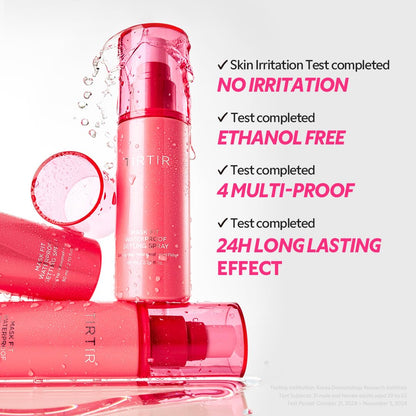 TIRTIR Waterproof Setting Spray – 24 Hour Long Lasting Fix, Sweatproof Water Resistant Makeup Finisher – Ethanol Free, Semi Matte Finish for Oily Skin – Korean Makeup Fixer TIRTIR
