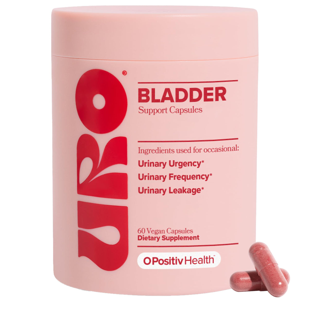 O Positiv URO Bladder Control Supplement for Urinary Urgency, Frequency, Leakage with Pumpkin Seed Extract, Soy Germ Extract O Positiv