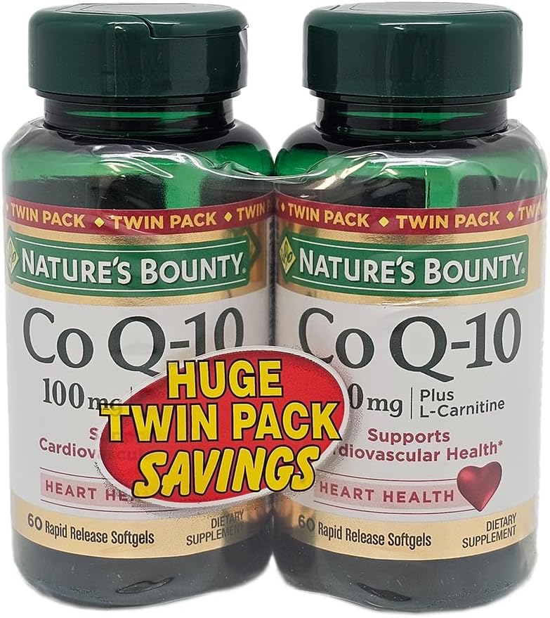 Nature's Bounty CoQ10 100mg Twin Pack, 60 Count, 2 Pack Gsupps Australia